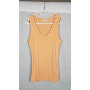 Michael Stars Maya Tank Top OS Citrus Orange 100% Cotton USA Casual Summer Beach